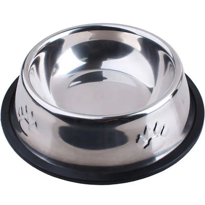 Paw Stainless Steel Skidproof Pet Bowl Set - Anti-Ant Design for Dogs and Cats, Available in 6 Sizes
